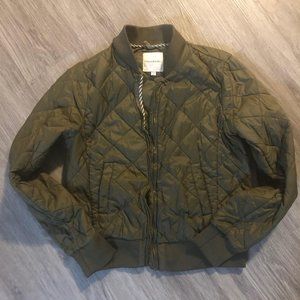 Thread & Supply Olive Quilted Bomber Jacket W's S